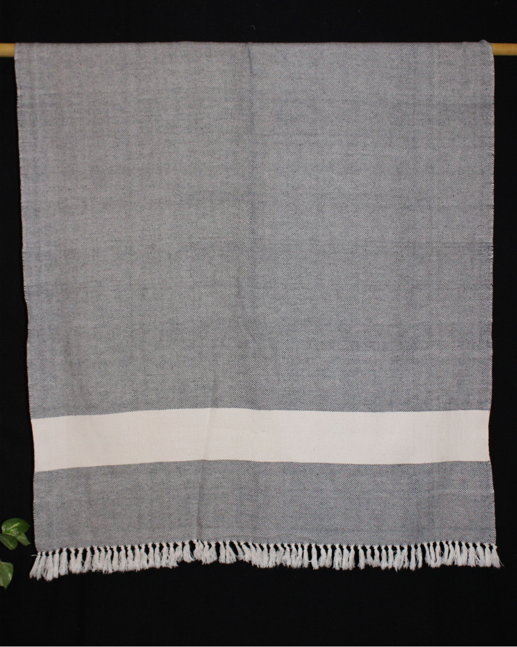 Black and White Twill Beach and Bath Pure Cotton Towel 