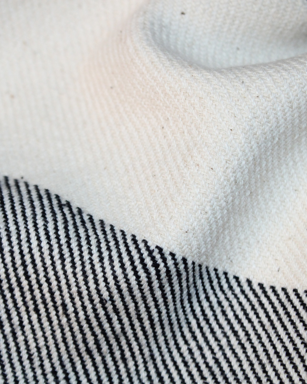 Black and White Twill Beach and Bath Pure Cotton Towel 