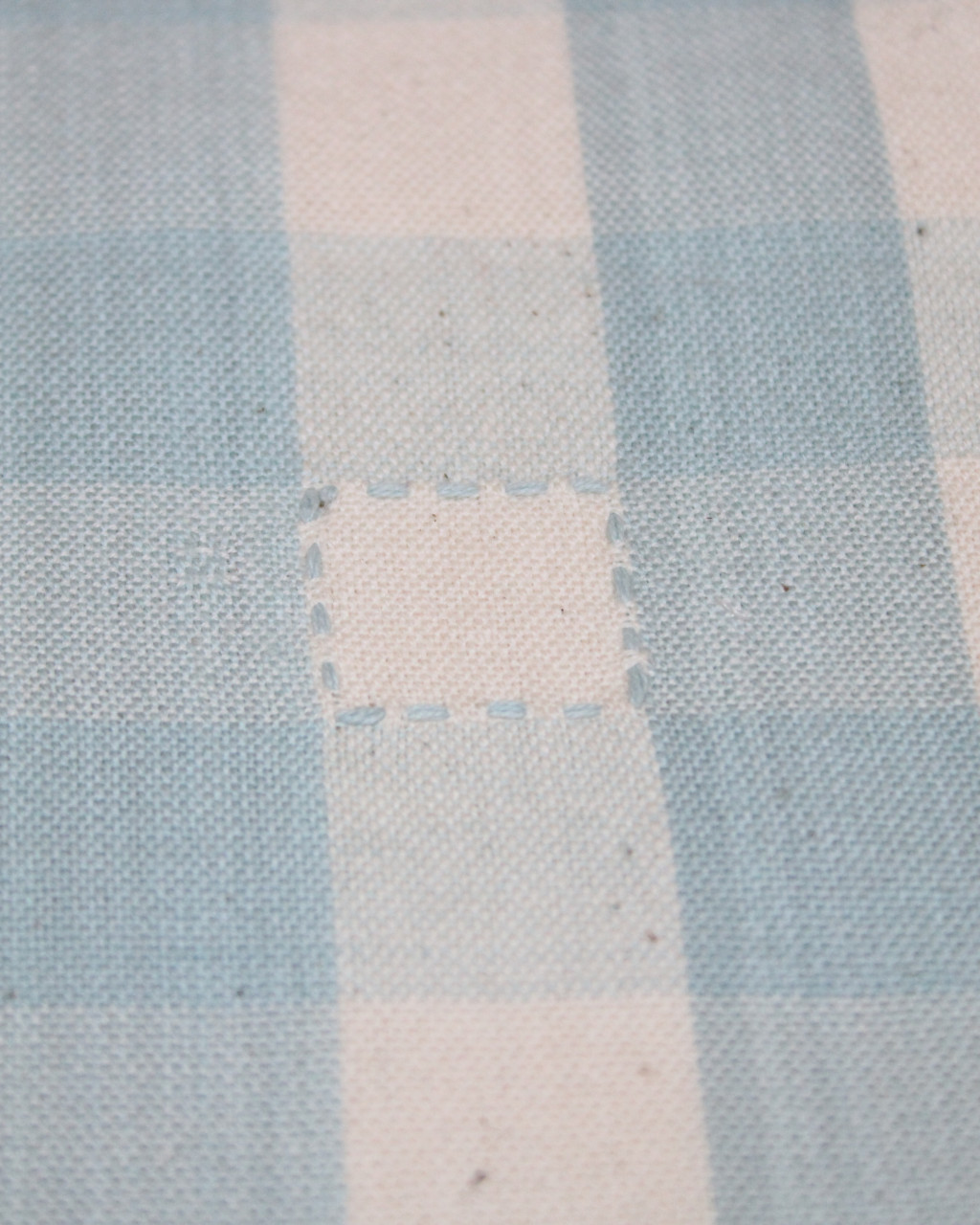 (1292) Cotton Azo-free dyed cushion cover from Maheshwar - Light green, white, checks