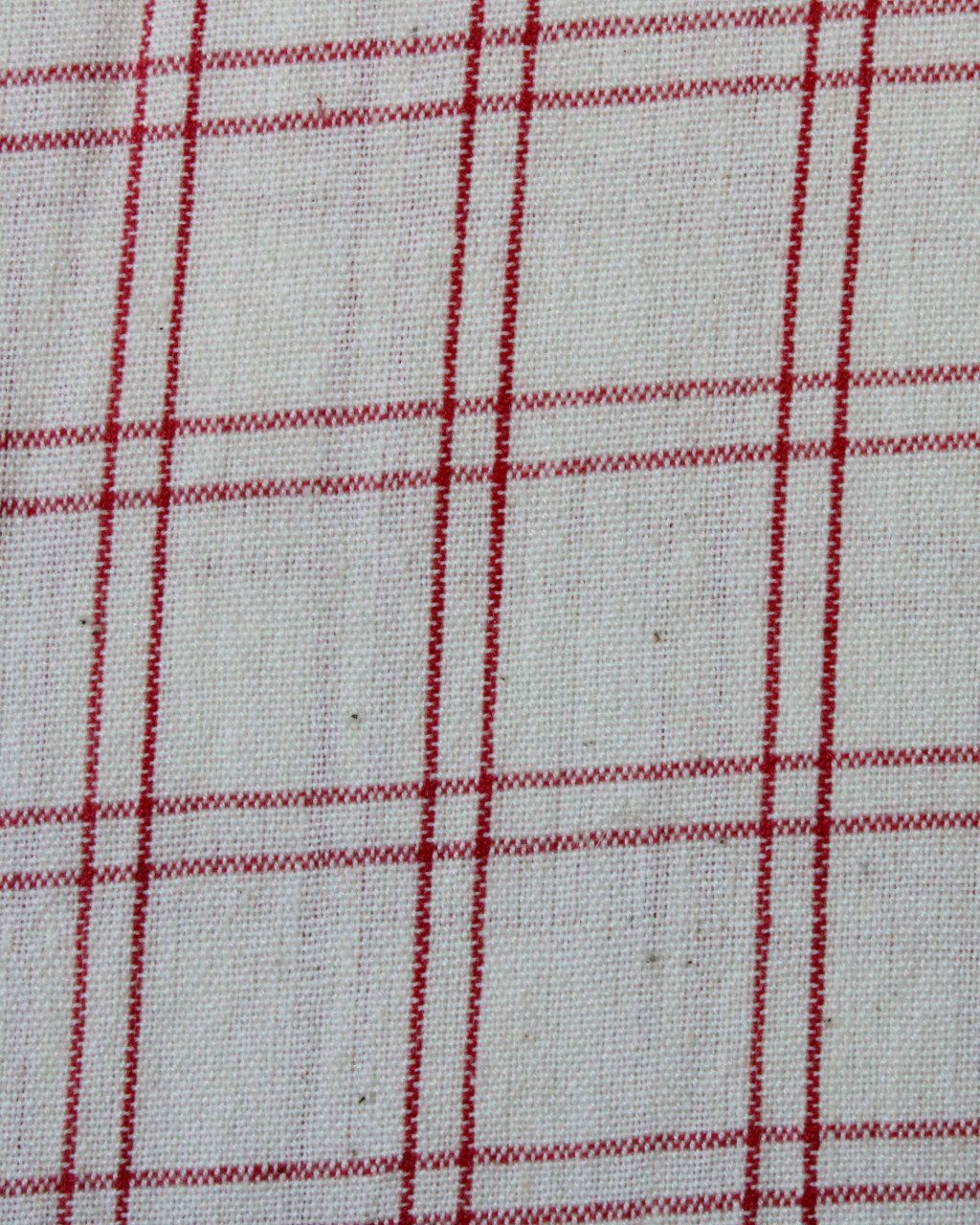 (1443) Cotton Azo-free dyed yardage from Maheshwar - White, red, checks