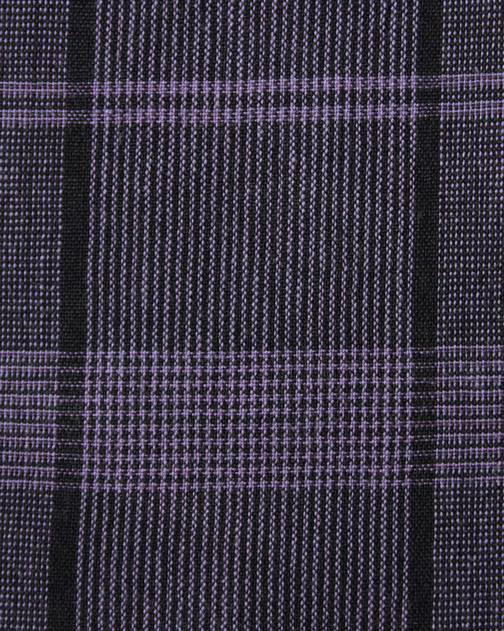(1528) Cotton Azo-free dyed yardage from Maheshwar - Purple, black, vertical stripes, horizontal stripes, checks