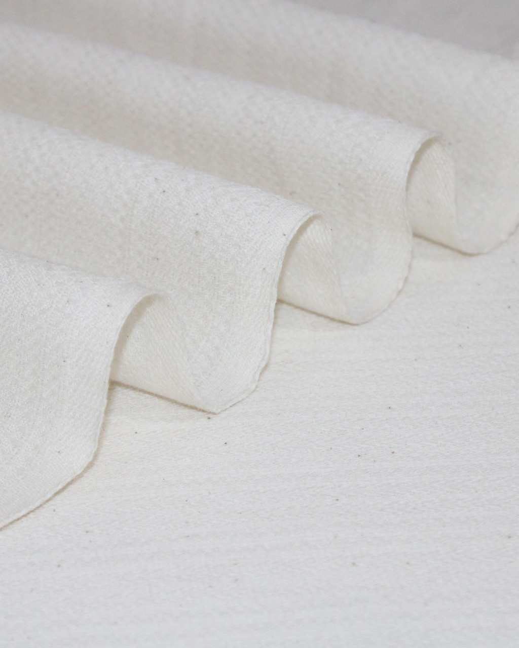 (1538) Cotton undyed yardage from Maheshwar - White, textured