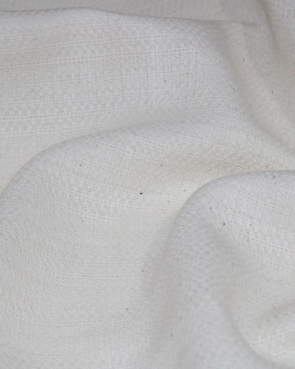 (1538) Cotton undyed yardage from Maheshwar - White, textured