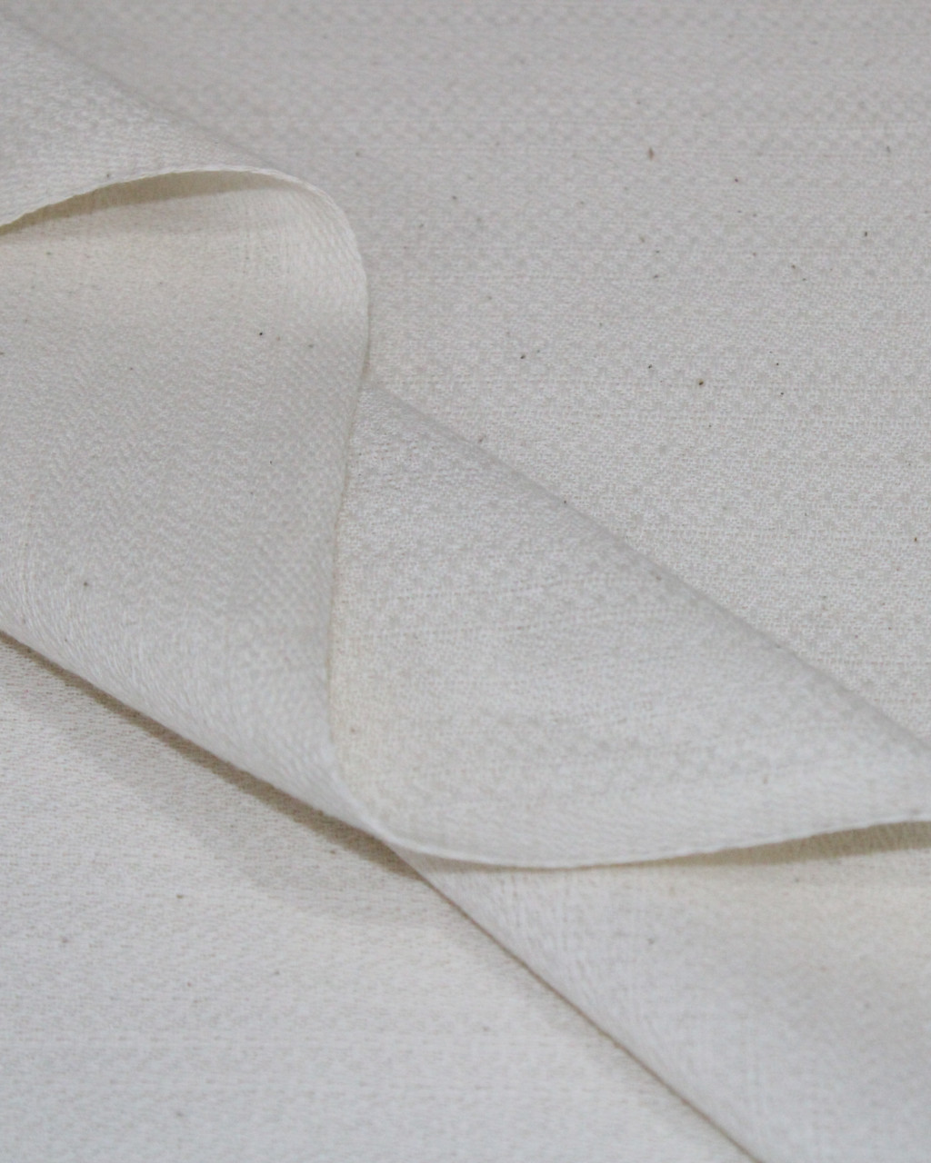 (1538) Cotton undyed yardage from Maheshwar - White, textured