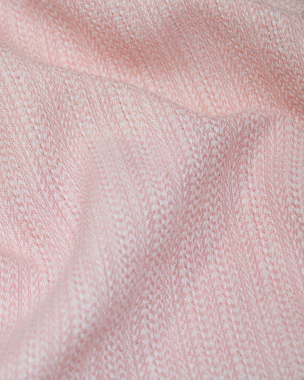(1760) Cotton Azo-free dyed yardage from Maheshwar - Light orange, white, textured