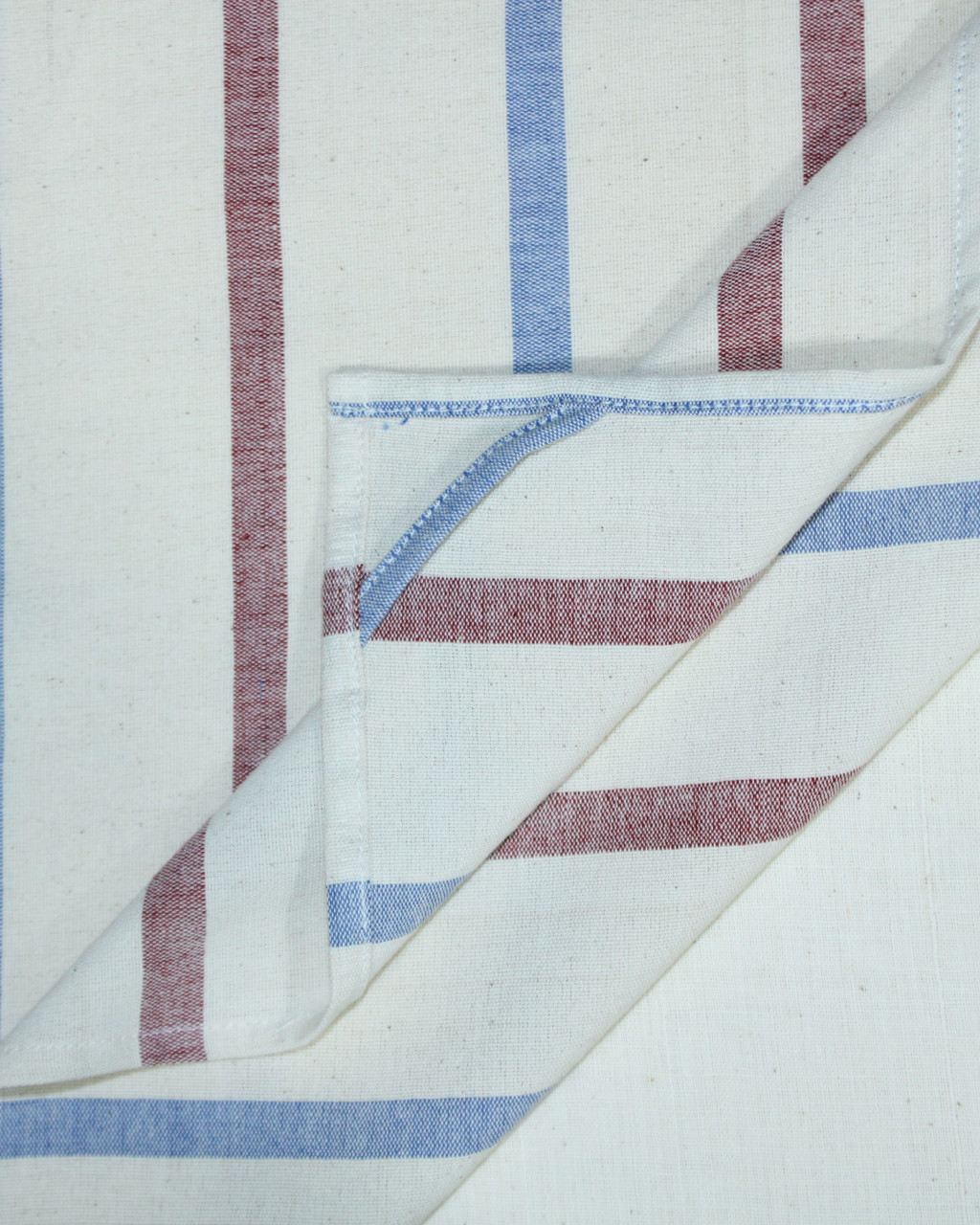 Pure cotton - Kora, maroon  and indigo wide stripes kitchen towel