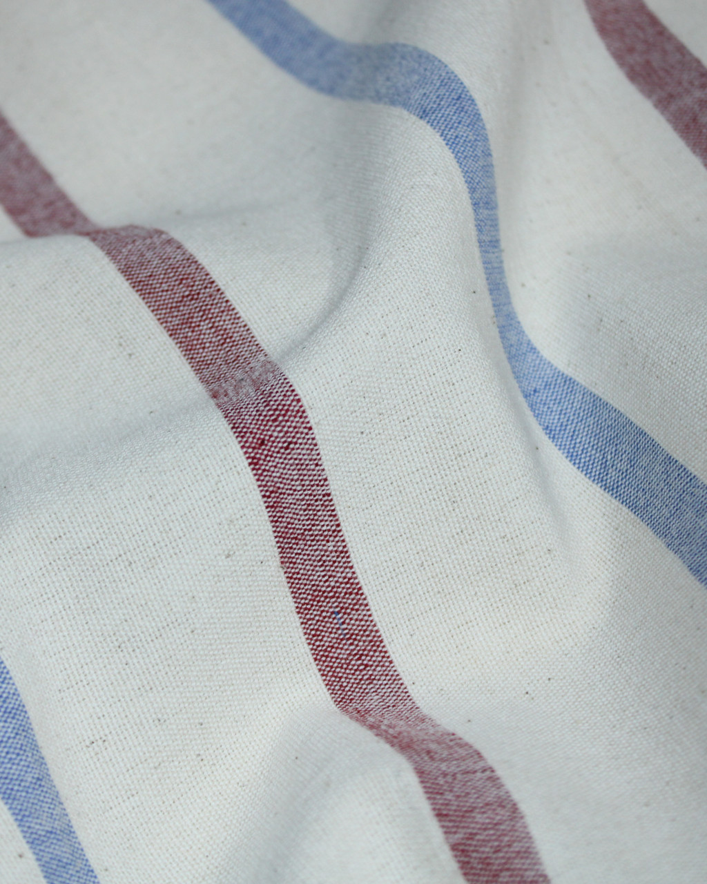 Pure cotton - Kora, maroon  and indigo wide stripes kitchen towel