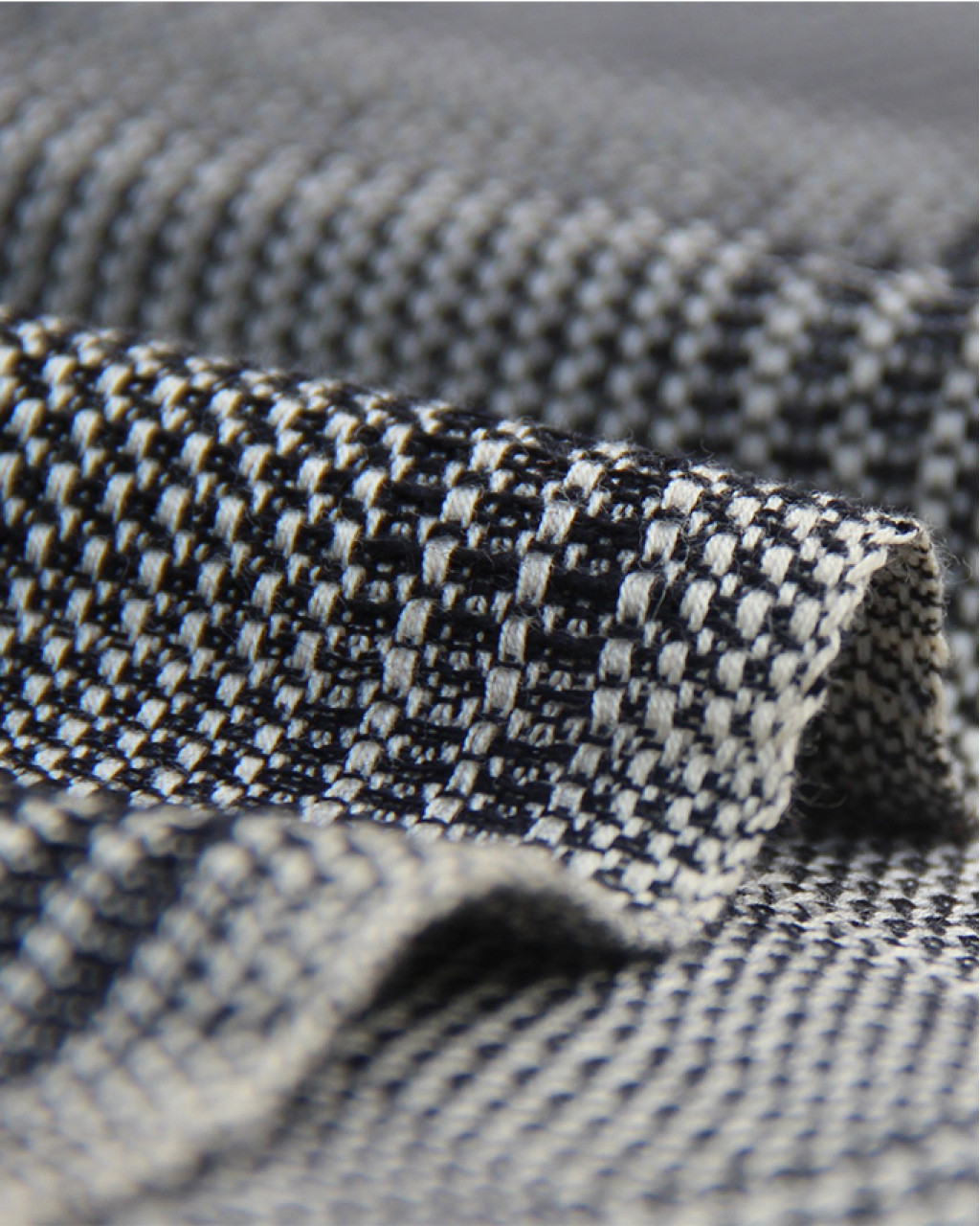 (332) Cotton Azo-free dyed yardage from Ladakh - White, black, vertical stripes, horizontal stripes, textured