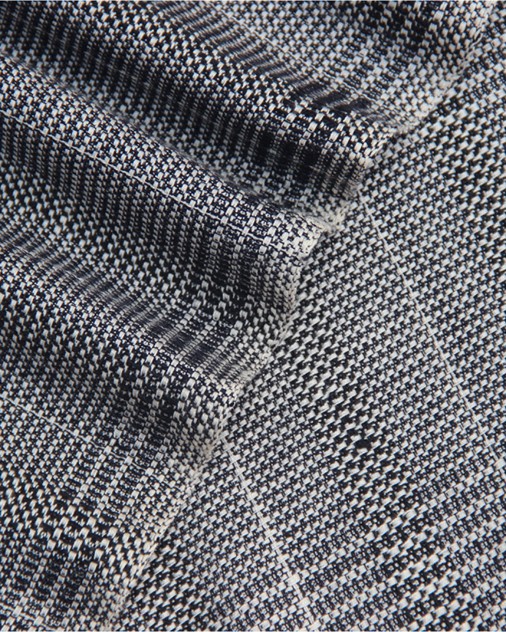 (332) Cotton Azo-free dyed yardage from Ladakh - White, black, vertical stripes, horizontal stripes, textured