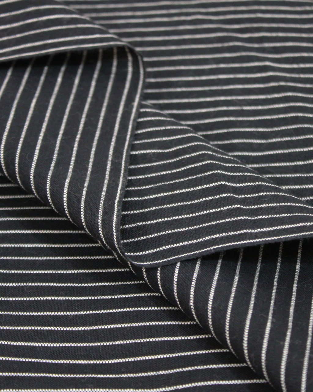 (1035) Cotton Azo-free dyed yardage from Murshidabad - Black, white, stripes
