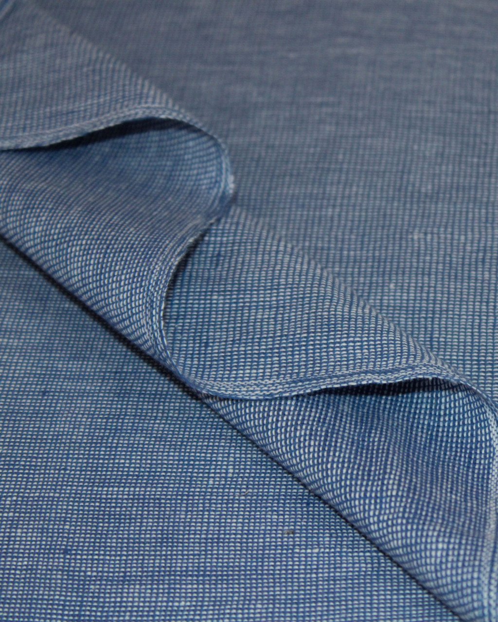 (1383) Cotton and khadi  Azo-free dyed yardage from Murshidabad - Blue, white, pinstripes