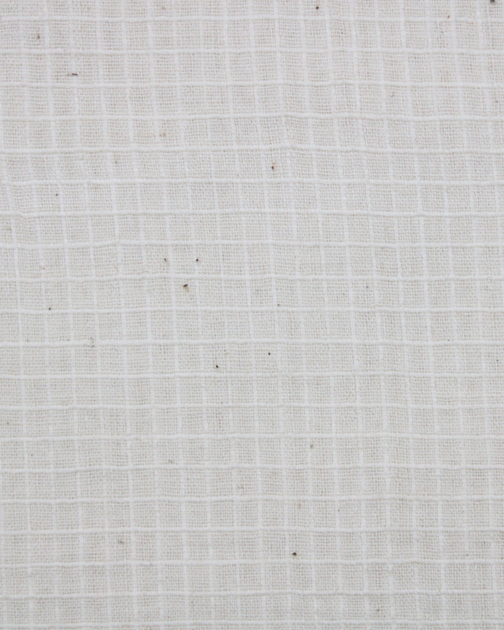 (742) Cotton undyed yardage from Murshidabad - White, textured, checks
